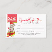 Bär auf Weihnachtsgeschenk $250 Geschenkgutschein Rabattkarte (Vorderseite)