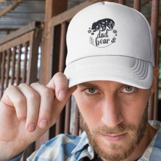 Bär aus schwarzem und weißem Vater Truckerkappe