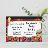 Bar B Q Picnic Party Einladungen Ankündigung (Stehend Vorderseite)