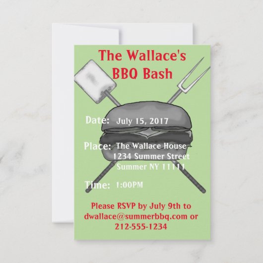 Bar-B-Que-Party Einladung (Rückseite)
