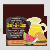 Bar-B-Que Sommer-Party Einladung (Vorne/Hinten)