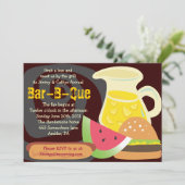Bar-B-Que Sommer-Party Einladung (Stehend Vorderseite)