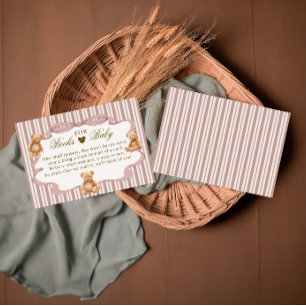 Bär-Baby-Party-Bücher für Baby Rosa Vintage Begleitkarte