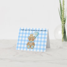 Bär-Baby-Shower-Dankeskarten