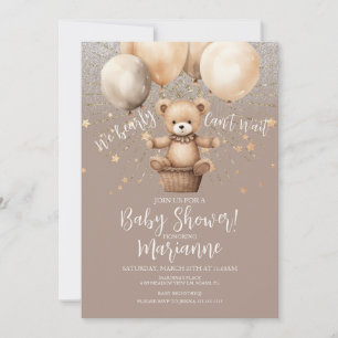 Bär Baby Shower Glitter Bohemian Rustikal Einladung