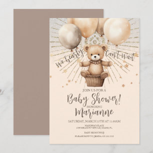 Bär Baby Shower Glitter Bohemian Rustikal Einladung