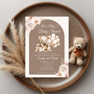 Bär Baby Shower Junge Einladung