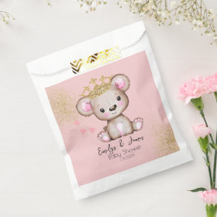 Bär Baby Shower Prinzessin Funkelnd Rosa Geschenktütchen