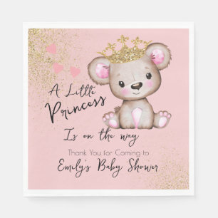 Bär Baby Shower Prinzessin Funkelnd Rosa Serviette
