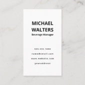 Bar Back | Alkoholflaschen Visitenkarte (Rückseite)