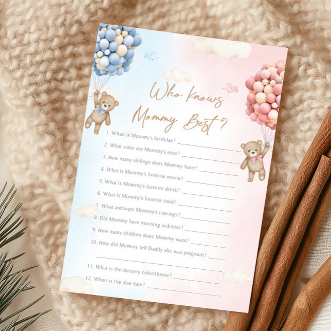 Bär-Ballon-Geschlechtsenthüllung Wer-weiß-es-Spiel (Bear Gender Reveal Game)