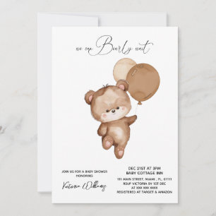 Bär Bär wartet kaum Baby-Party Einladung