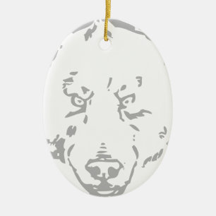 Bär Bären Braun Tier Wald Forst Baum Blatt Keramikornament