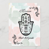 Bar Bat Bnai Hamsa Bäume des Lebens Mitzvah Einlad Einladung (Vorne/Hinten)