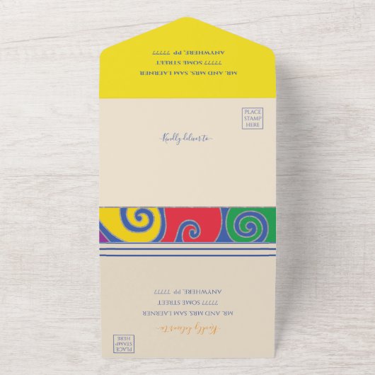 Bar Bat Mitzvah All in one Einladung Wirbel (Außenbereich)