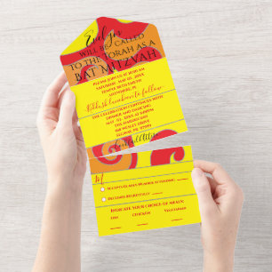 Bar Bat Mitzvah Alle auf einer Einladung Glitzer w