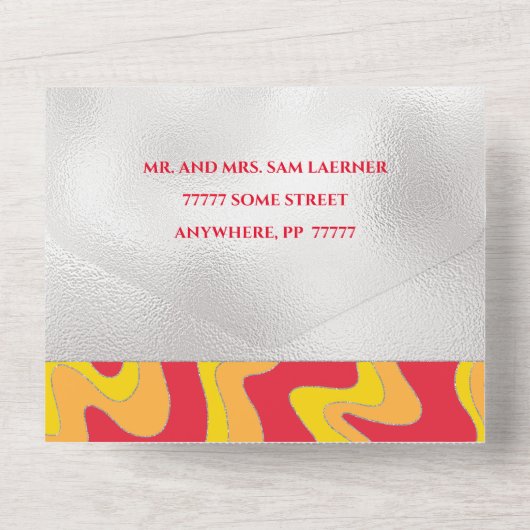 Bar Bat Mitzvah Alles in einer Einladung Glitzer W (Rückseite)