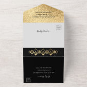 Bar Bat Mitzvah Art Deco All In One Einladung (Außenbereich)