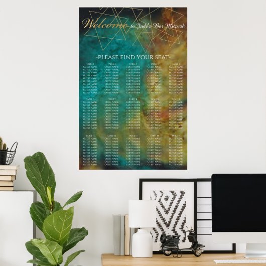 Bar & Bat Mitzvah aus dieser World Seating Chart Poster (Heimbüro)
