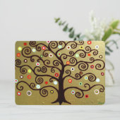 Bar bat mitzvah BAUM VON LEBENSEINLEITUNGEN Einladung (Stehend Vorderseite)