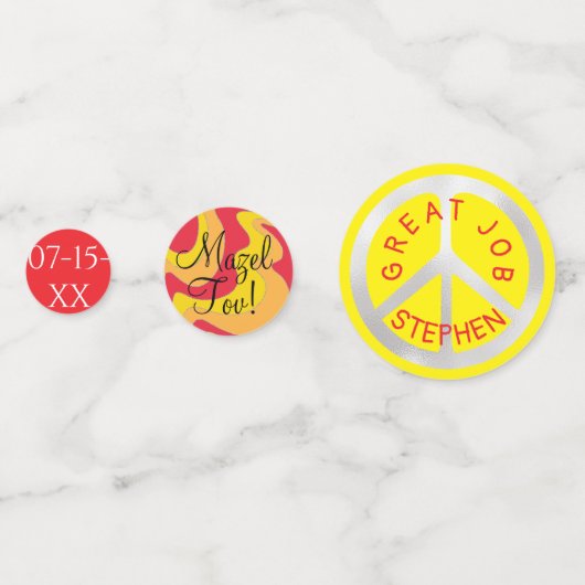 Bar Bat Mitzvah Confetti Silvery Lined Waves Konfetti (Vorderseiten)