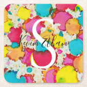 Bar Bat Mitzvah Confetti Square Paper Untersetzer (Vorderseite)