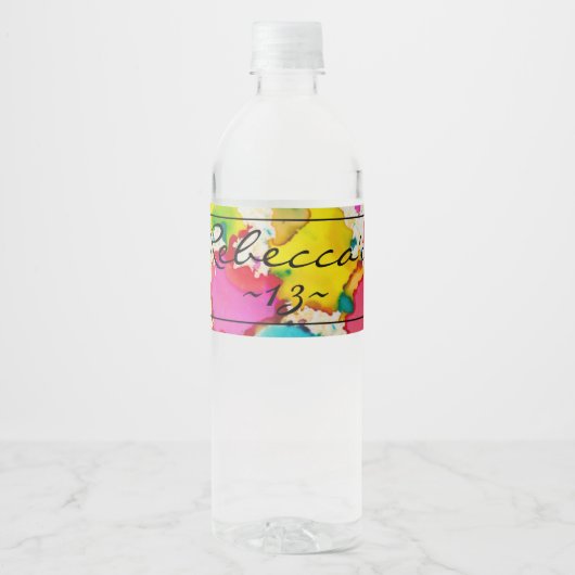 Bar Bat Mitzvah Confetti Wasserflasche Wasserflaschenetikett (Vorderseite)