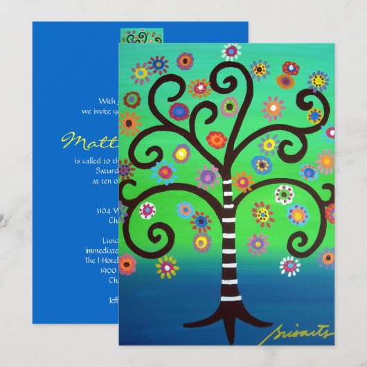 Bar Bat Mitzvah Einladung (Vorne/Hinten)