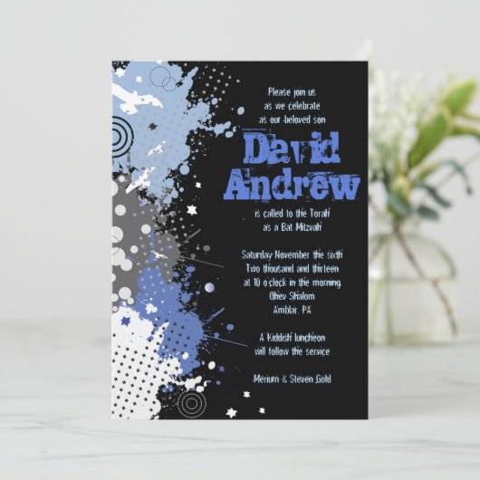 BAR Bat Mitzvah Einladung (Stehend Vorderseite)