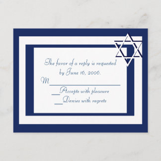 Bar/Bat Mitzvah Einladung RSVP-Karten