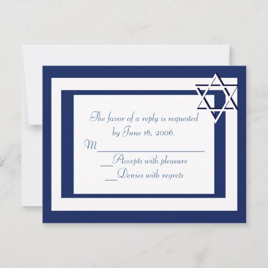 Bar/Bat Mitzvah Einladung RSVP-Karten (Vorderseite)
