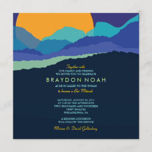 Bar Bat Mitzvah Einladung SUNSET & BERGE