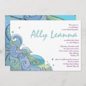 Bar Bat Mitzvah Einladung zum Strand (Vorne/Hinten)