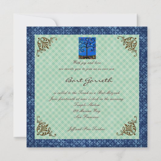 Bar Bat Mitzvah Einladungen (Vorderseite)