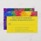 Bar Bat Mitzvah Einschließung RSVP Karten Farbige (Vorne/Hinten)