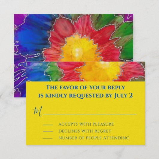 Bar Bat Mitzvah Einschließung RSVP Karten Farbige (Vorne/Hinten)