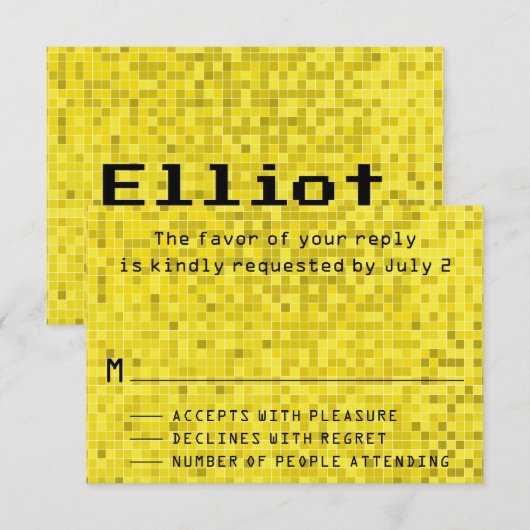 Bar Bat Mitzvah Enclosure RSVP Cards Spiel on Karte (Vorne/Hinten)