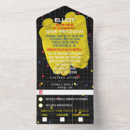 Bar Bat Mitzvah Game On All In One Einladung