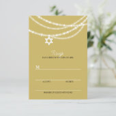 Bar / Bat Mitzvah Glitzern Star der David RSVP-Kar RSVP Karte (Stehend Vorderseite)
