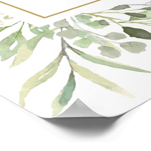 Bar Bat Mitzvah Greenery Begrüßungszeichen Poster (Ecke)