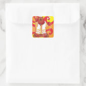 Bar Bat Mitzvah Hippie Tallit Bear Stickers Square (Tasche)
