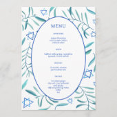 Bar Bat Mitzvah Jewish Wedding Botanicals Custom Menükarte (Vorderseite)
