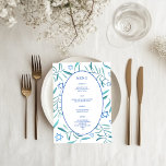 Bar Bat Mitzvah Jewish Wedding Botanicals Custom Menükarte<br><div class="desc">Perfektes Menü für eine Fledermausmitzvah, Bar mitzvah oder andere jüdische Feiern! Handgemachte Aquarellkunst für Sie auf der Vorder- und Rückseite! Vollständig anpassbar! Klicken Sie auf "Personalisieren" oben, um den Text zu bearbeiten. Klicken Sie auf "Bearbeiten mit dem Design-Tool", um die Schriftart, Farben und Platzierungen anzupassen und das Design auf der...</div>