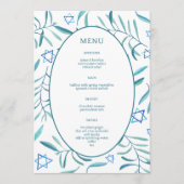 Bar Bat Mitzvah Jewish Wedding Botanicals Custom Menükarte (Vorderseite)