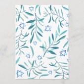 Bar Bat Mitzvah Jewish Wedding Botanicals Custom Menükarte (Rückseite)