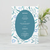 Bar Bat Mitzvah Jewish Wedding Botanicals Custom Menükarte (Stehend Vorderseite)