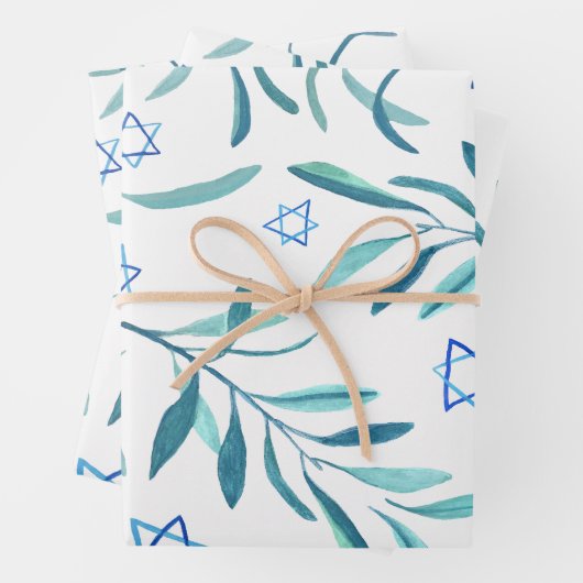 Bar Bat Mitzvah Jewish Wedding Hanukkah Custom Geschenkpapier Set (Beispiel)