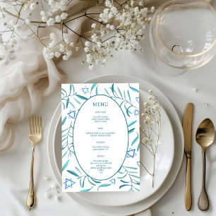 Bar Bat Mitzvah Jüdische Hochzeit Botanicals Maßge Menükarte