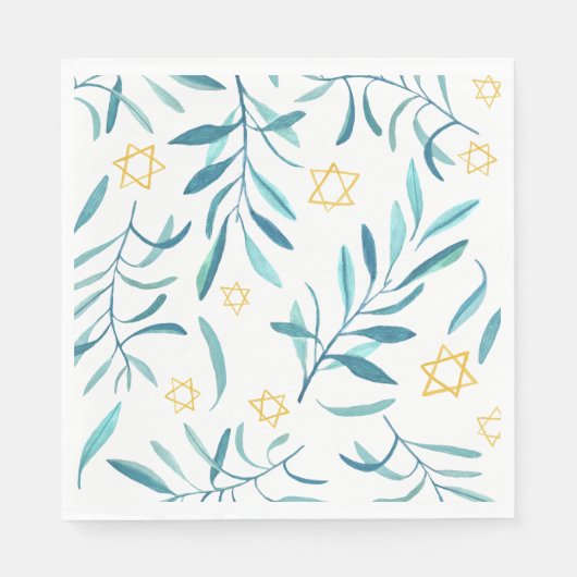 Bar Bat Mitzvah Jüdische Hochzeit Hanukkah Wasserc Serviette (Vorderseite)