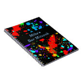 Bar, Bat Mitzvah Neon Paint Spritzer Gästebuch Notizblock (Rechte Seite)